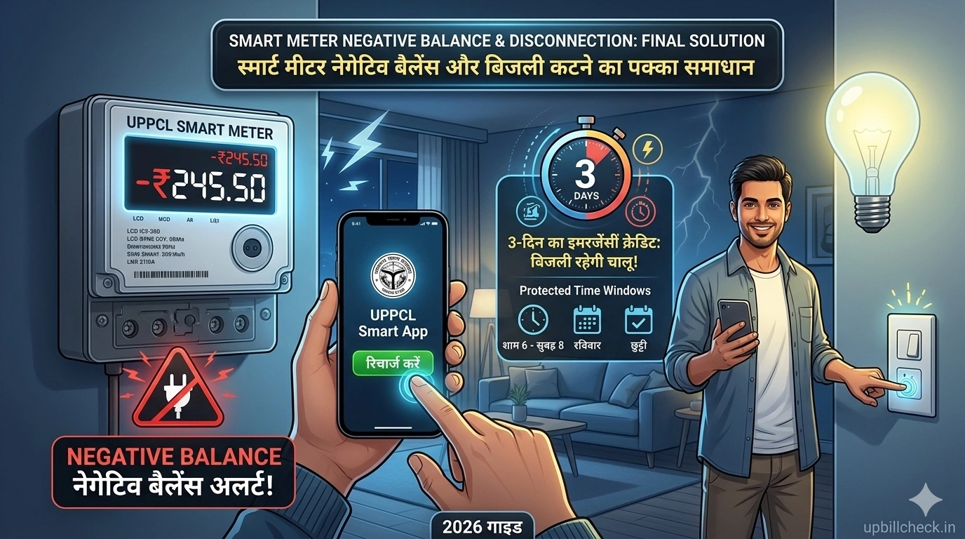 UPPCL Smart Meter Negative Balance and Disconnection Solution Image